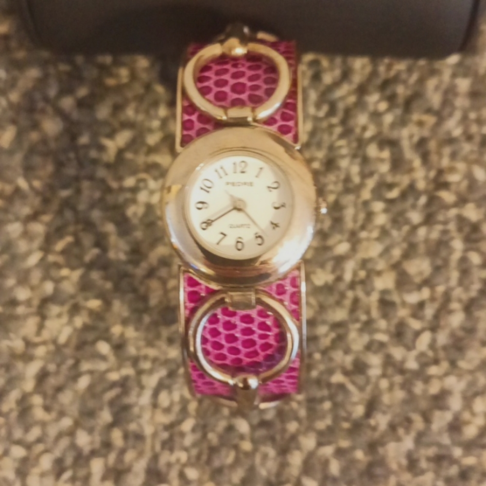 Pedre Vintage derby front clasp purple leather faux snake skin silver to…
